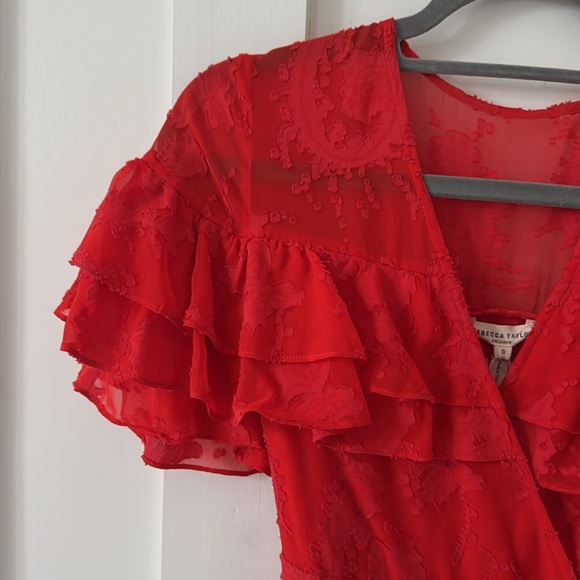 NWT Rebecca Taylor Clip Silk-Blend A-Line Dress Size 0 - Picture 7 of 12